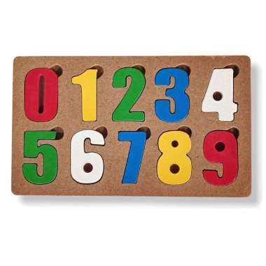 Puzzle Kayu Cat Angka Warna Bahan Tebal