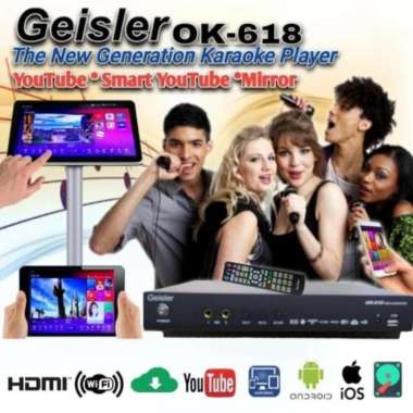 Player Karaoke GEISLER OK-618 + Touch Screen HD 3 Tera 60 Ribu Lagu