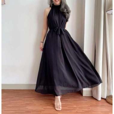 DIJAMIN REALPICTUREINSTANT 6WARNA REALPICT BAHAN PREMIUM LONGDRESS HALTER WEDDING / DRESS PESTA / DR