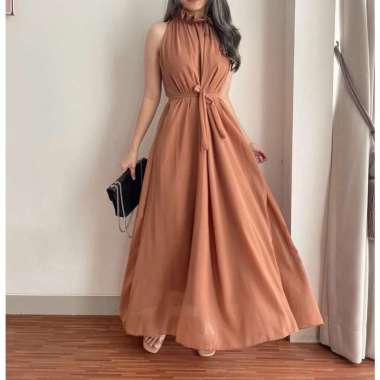 DIJAMIN REALPICTUREINSTANT 6WARNA REALPICT BAHAN PREMIUM LONGDRESS HALTER WEDDING / DRESS PESTA / DR
