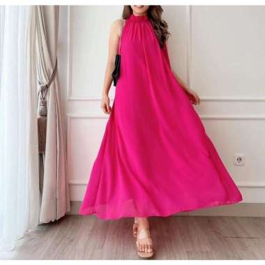 DIJAMIN REALPICTUREINSTANT 6WARNA REALPICT BAHAN PREMIUM LONGDRESS HALTER WEDDING / DRESS PESTA / DR