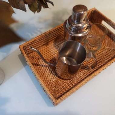 Nampan saji Recta Small Anyaman Rotan Natural GHNPRT