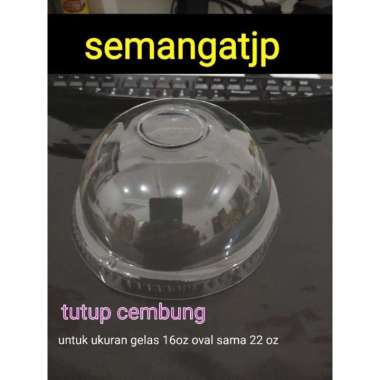 @50pcs Tutup cembung gelas /dome lip cup plastik PP 16 oz oval / 22 oz