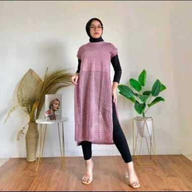 RUBY KNIT TOP OUTHER / TUNIK JARING RAJUT PREMIUM / RUBI TUNIK BELAH SAMPING / ATASAN TUNIK WANITA R