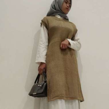 RUBY KNIT TOP OUTHER / TUNIK JARING RAJUT PREMIUM / RUBI TUNIK BELAH SAMPING / ATASAN TUNIK WANITA R