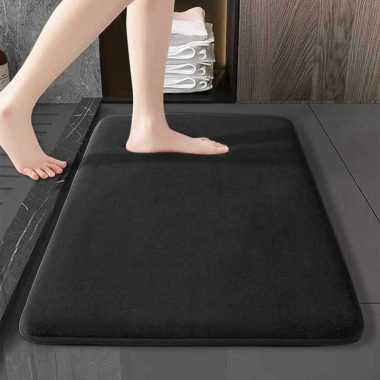Xinglong Keset Kamar Mandi Memory Foam Soft High Absorbent 50x80cm Hitam