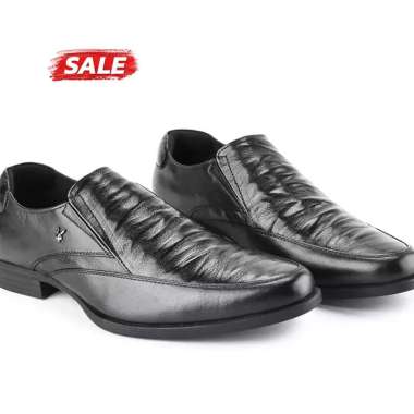 PLAYBOY SEPATU PANTOFEL PRIA ORIGINAL FORMAL SLIP ON KULIT ASLI ORI HITAM BLACK PL18