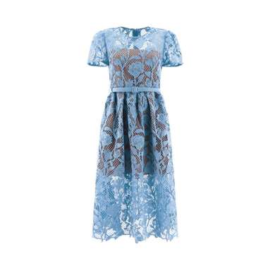 [12.12 Dealcember] Self Portrait Lily Lace Midi Dress Blue 6 Blue