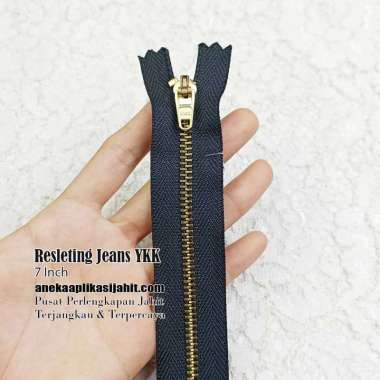 1 BIJI RESLETING LEVIS / JEANS / JEAN / GIGI BESI YKK 7inci / 17.5 cm HITAM
