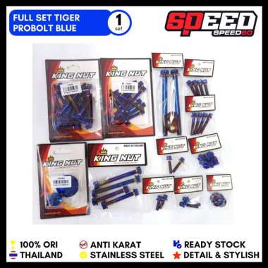 Baut Full Set Mesin Honda Tiger Baut Probolt Thailand Stainless King Nut Blue