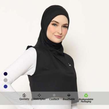 Flexzone Sports Hijab Jilbab Olahraga Wanita Rompi FAH-003 Hitam