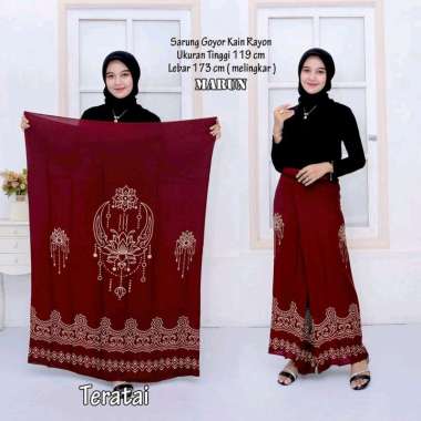 BATIK ALJAYANI SARUNG MBAK SANTRI KEKINIAN RAYON TERBARU TERATAI Maroon