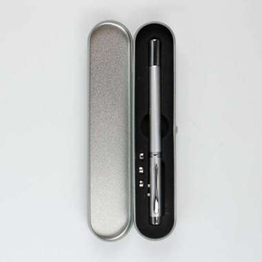 Bolpoin Pena Pulpen Laser Pointer Presentasi Pulpen Senter Stik Magnet Penunjuk 5in1 Abu-abu