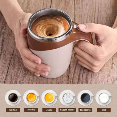 Gelas Mug Cup Pengaduk Otomatis USB Stainless Steel Magnetik 380 ml