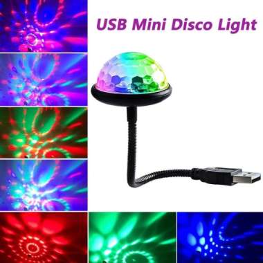 Lampu Laser Proyektor USB 9Mode LED Disco Disko Sensor Suara RGB Warna