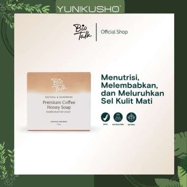 Biotalk Premium Coffee Honey Soap / Sabun Mandi Kopi Madu Susu Alami Buatan Tangan untuk Bekas Luka