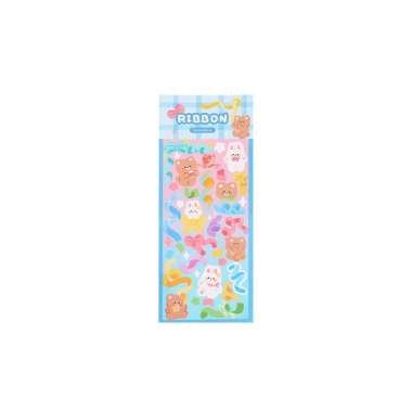 OEM SK-C1107 Sticker Waterproof Kartun Bear Rabbit Hologram Korea / Stiker Motif Anti Air Cute Decor