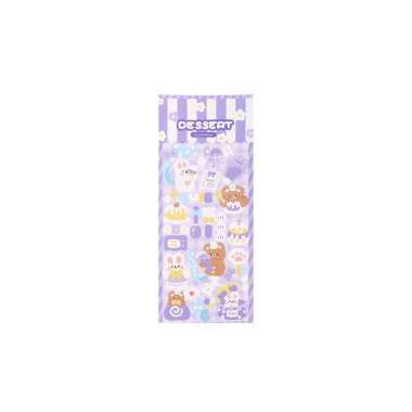 OEM SK-C1107 Sticker Waterproof Kartun Bear Rabbit Hologram Korea / Stiker Motif Anti Air Cute Decor