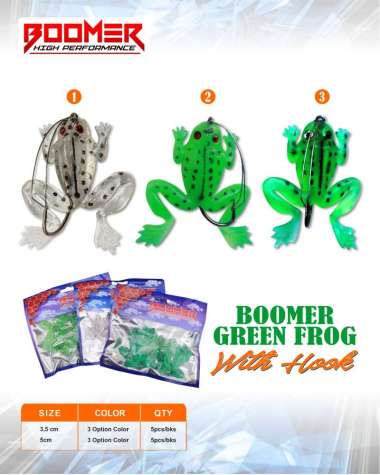 Umpan Kodok Karet | Soft Frog Boomer Green Frog with Hook