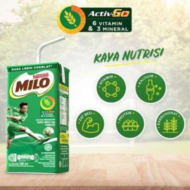 Nestle Milo Susu UHT Activ-Go Kotak 180ml dus isi 36pcs