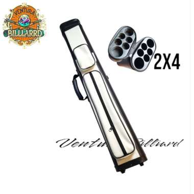 Tas Billiard Putih Cue Case 2x4 White cue case