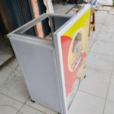 Booth Portable Meja Lipat Rombong ukuran 60x45x80 bahan aluminium untuk jualan pentol bakso cilok si