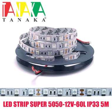 TANAKA LED STRIP 5050 IP33 60 mata besar led 12v putih biru yellow red Putih