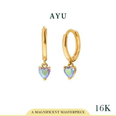 AYU Anting Emas Jepit - Love Is Magical Gold Doughnut Earrings 16k Yellow Gold