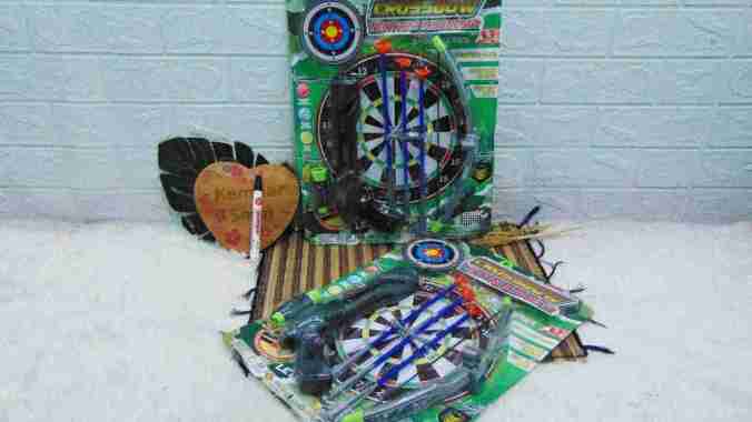 YG20 MAINAN ANAK MEMANAH PAPAN DART GAME BESAR Cross Bow Tentara Indonesia Panahan Dinding Board Bus