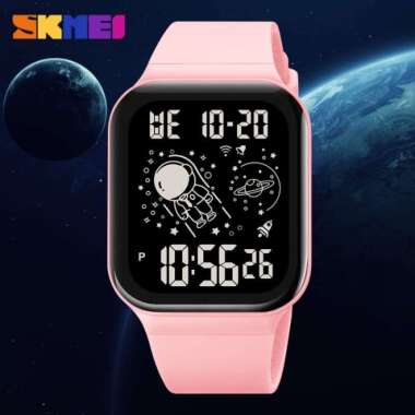 Jam Tangan Pria & Wanita Digital SKMEI 1863 Pink Black Water Resistan
