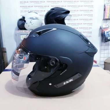 Helm INK Metro Solid Black Doff Original (double visor) L