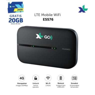 Huawei-Mo E5576 Modem Mifi 4G LTE XL Go Izi Free Kuota Unlock All Operator Black