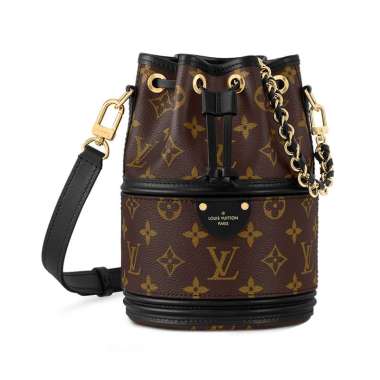 Louis Vuitton Canoé Monogram Bucket Bag Black Brown Brown