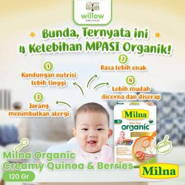 Bubur Bayi - Milna Organic Creamy Quinoa & Berries 120 g
