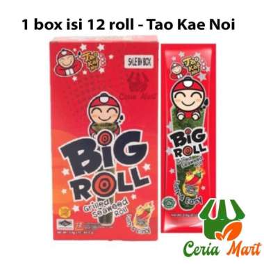 Snack Rumput Laut Tao kae Noi Big Roll Box isi 12s Spicy Halal MUI