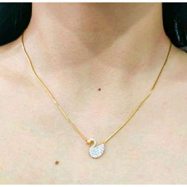 Set Kalung dan Liontin Swan Koleksi Josean Elegant Emas Asli Kalung+Liontin White 2.70gr/700