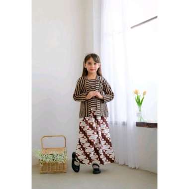 Setelan kebaya adat jawa lurik usia 4-13 tahun kebaya anak perempuan setelan baju anak perempuan set