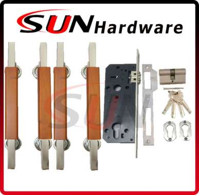 2 set Gagang Handle Tarikan Pintu Tarung Rumah Kotak Kayu Kuro Jati Persegi Handel Kupu Kupu Stainle