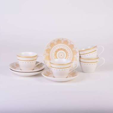 SANGO Rak Cangkir Lengkung Kayu Acacia (Isi 1) +Mandala White(8)