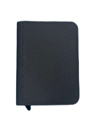ZB 9 Pocket Woven Leather Zip Binder Album Black