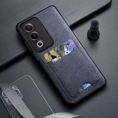 Casing Oppo A3 Pro Case Leather With Card With Slot Card Aioria OPPO A3 PRO BLACK SLOT CARD