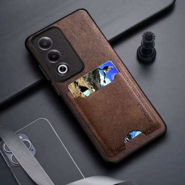 Casing Oppo A3 Pro Case Leather With Card With Slot Card Aioria OPPO A3 PRO COFFE SLOT CARD