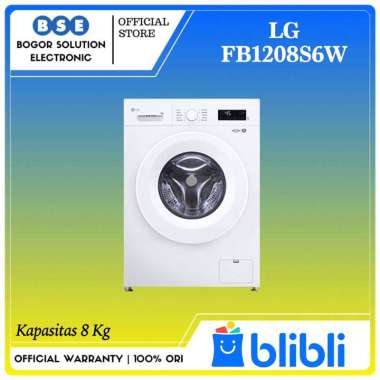 Mesin Cuci LG FB1208S6W 8Kg Inverter Front Loading LG Pengganti FM1208N3W [ORI]