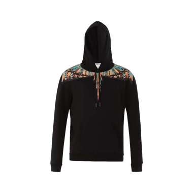 Marcelo Burlon Icon Wings Print Hoodie Black Multicolor Black L