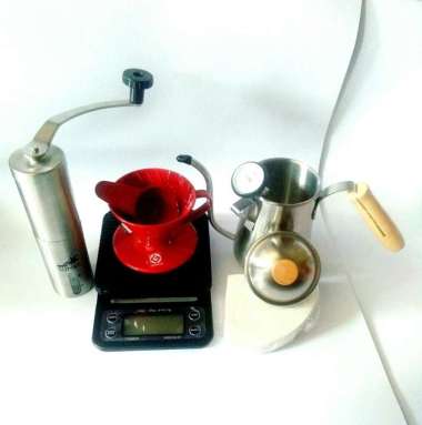 Paket Alat Kopi Personal 2 Coffee Grinder, Drip Scale Timer, dan V60