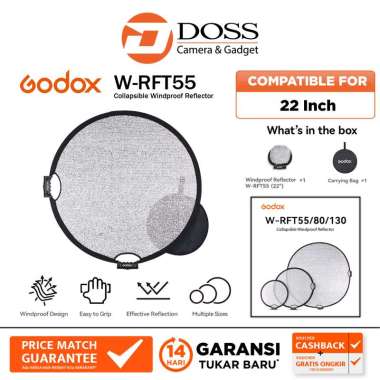 Godox W-RFT55 Collapsible Windproof Reflector 22 Inch Godox WRFT 55 cm