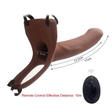 10 Speed Remote Control Hollow Strapon Dildos Vibrator for Men Big Silicone Male Pe nis Extension St