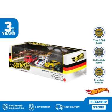 Hot Wheels Premium Porsche Renschport 4 Mini Cars Collector Set