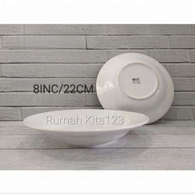 Piring Keramik Cekung Polos sunbird 8 INC 22 CM