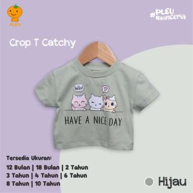 PLEU Crop T Cathy | Baju Anak Perempuan Usia 12 Bulan-10 Tahun 10 tahun Hijau